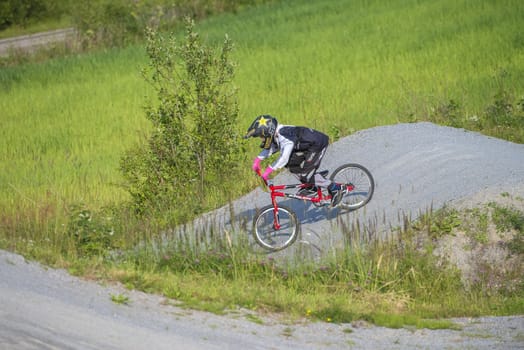 My grandson is an active BMX cyclist, the pictures are shot in Aremark Municipality, Norway where the Bmx track is.
