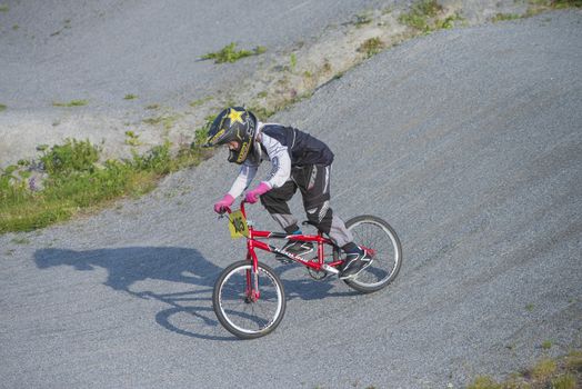 My grandson is an active BMX cyclist, the pictures are shot in Aremark Municipality, Norway where the Bmx track is.