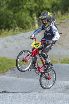 My grandson is an active BMX cyclist, the pictures are shot in Aremark Municipality, Norway where the Bmx track is.