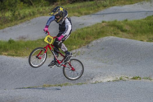 My grandson is an active BMX cyclist, the pictures are shot in Aremark Municipality, Norway where the Bmx track is.