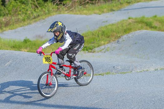 My grandson is an active BMX cyclist, the pictures are shot in Aremark Municipality, Norway where the Bmx track is.