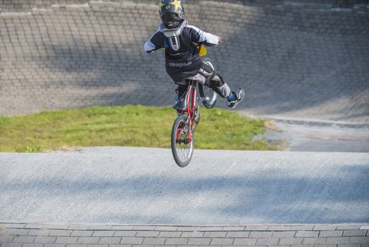 My grandson is an active BMX cyclist, the pictures are shot in Aremark Municipality, Norway where the Bmx track is.