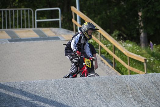 My grandson is an active BMX cyclist, the pictures are shot in Aremark Municipality, Norway where the Bmx track is.