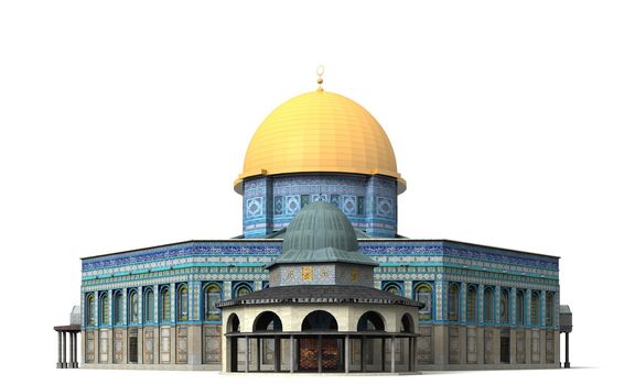 The Dome of the Rock is an important religious building of Islam in Jerusalem.