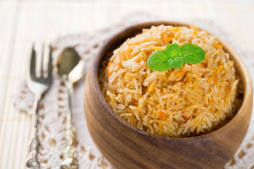 Indian food biryani rice or briyani rice, fresh cooked, indian dish.