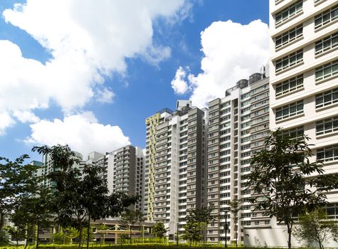 A new estate with neighborhood facities carpark at the center- Singapore