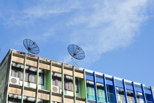 Satellite dish on the roof