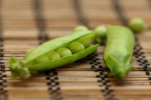 Still Life with pods of green peas