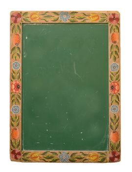 Rustic Blank Chalkboard With Ornamental Flower Design Frame
