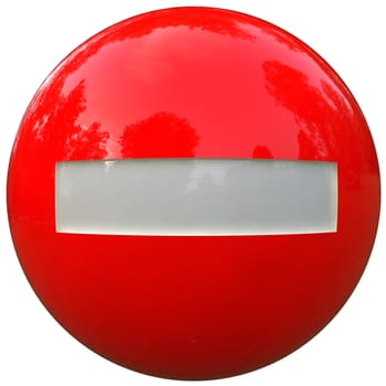 no trespassing ball in 3d isolated on white with clipping path