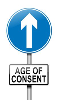 Illustration depicting a sign with an under age concept.