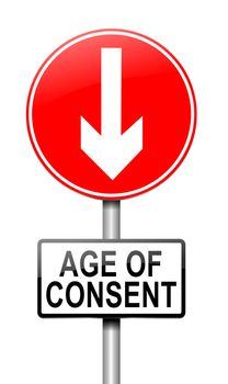 Illustration depicting a sign with an under age concept.