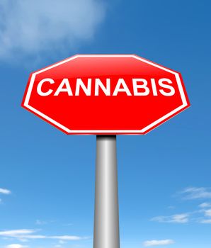 Illustration depicting a sign with a cannabis concept.