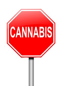 Illustration depicting a sign with a cannabis concept.