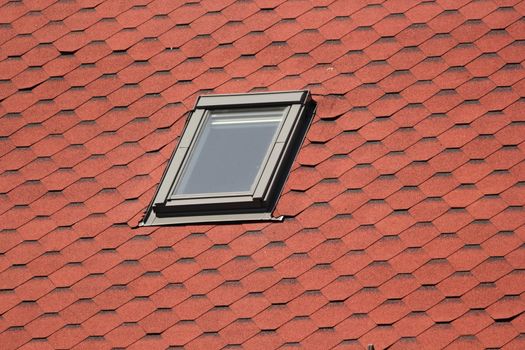 detail of roof window on top of the house