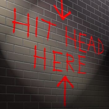 Illustration depicting graffiti on a brick wall with a hopeless concept.