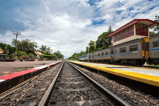 railroad in the station