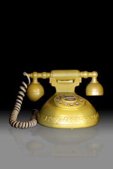 yellow office phone in classic style(front view)