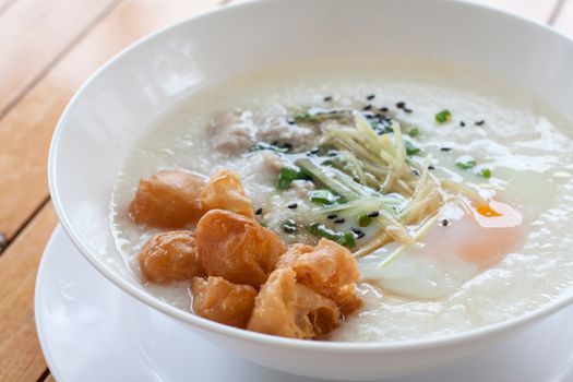 thailand porridge rice gruel in bowl