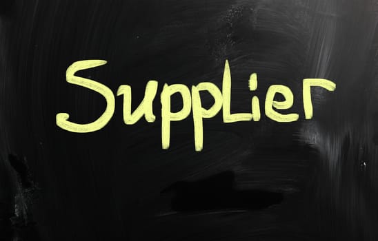 Business ideas handwritten with white chalk on a blackboard.