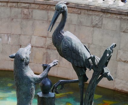 sculptures, fountains in the center of Moscow