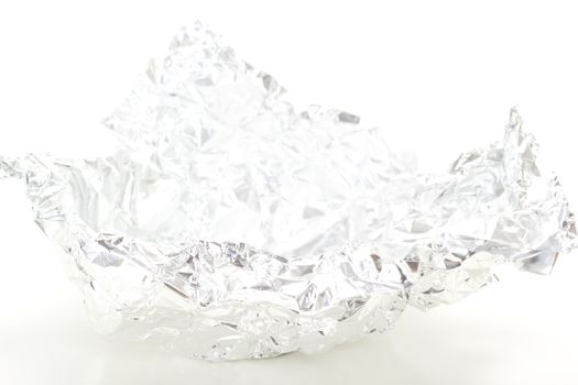 Used and crumpled aluminium foil