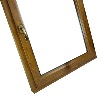 Wooden window without the glass with the handle