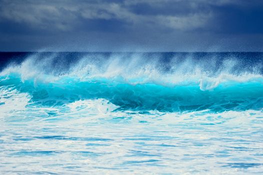 Tall waves on the surface of the ocean