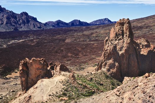 Mountain landscape of Teide National Park. Tenerife, Canary Islands