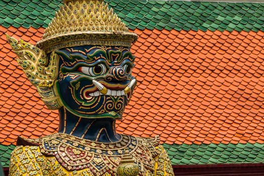 Giant sculpture in Wat Phra Kaew Temple, Thailand