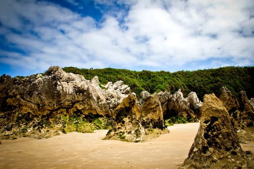 rocky beach landscape in Llanes, Asturias