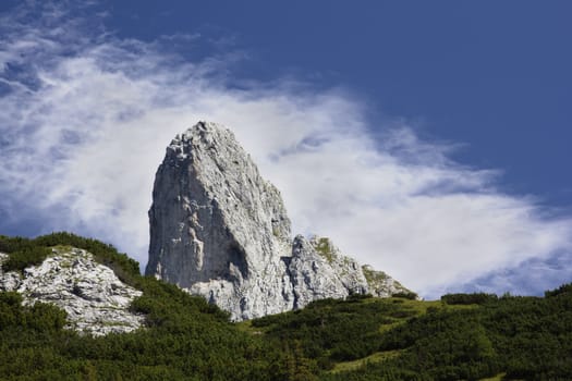 Austria Tauplitzalm 12-08-2012 large rock in the mountains