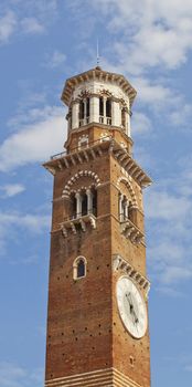 Monumental clocktower of San Zeno in Verona, Italy