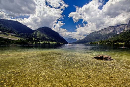 Austria Grundlsee 02-08-2012 large panorama of the lake