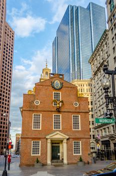 Old State House, Historic Building in central Boston, USA