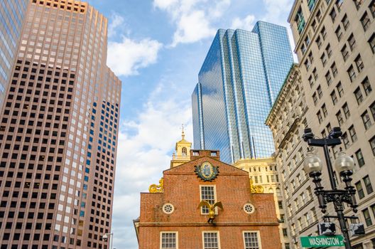 Old State House, Historic Building in central Boston, USA