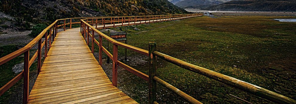 wooden bridge in the Cotopaxi National Park