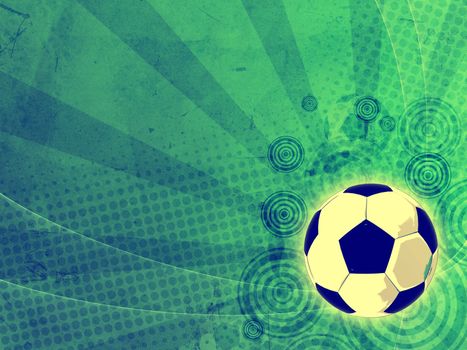 vintage football background with ball over old paper