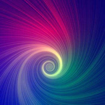 Abstract color spiral over dark background