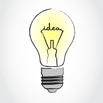 illustration of light bulb with text Idea