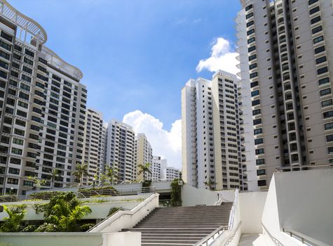 A new estate with neighborhood facities and carpark at the center- Singapore