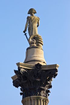 The statue of Admiral Nelson that sits ontop of Nelson's Column in London.