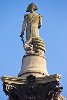 The statue of Admiral Nelson that sits ontop of Nelson's Column in London.