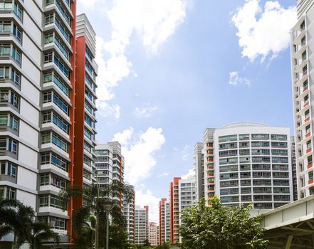 A orange color Residential Estate in a perspective view.