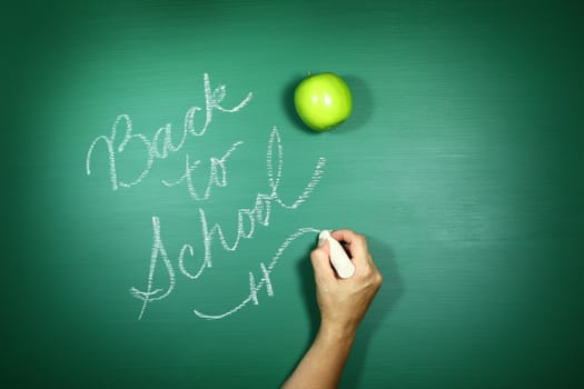 Message of Back to School Written on a Chalkboard