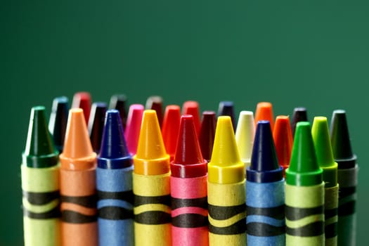 Back to School Crayons With Extreme Depth of Field With Copy Space