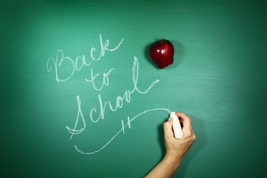Message of Back to School Written on a Chalkboard