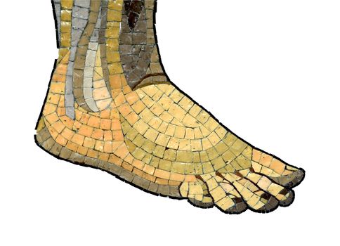 Isolation Of Foot Detail From A Ceramic Mosaic