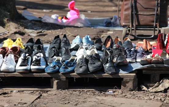 Second hand market, shoes