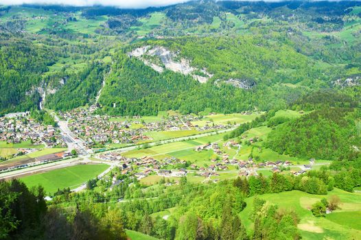 Swiss village near Reichenbach in Switzerland